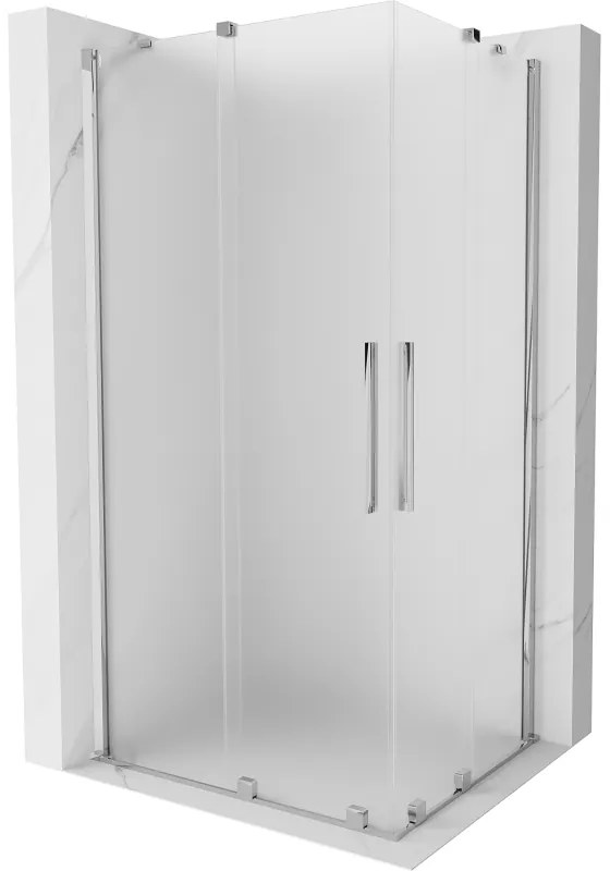 Mexen Velar Duo, sprchový kút s posuvnými dverami 90 x 80 cm, 8mm sklo námraza, chrómová, 871-090-080-32-01
