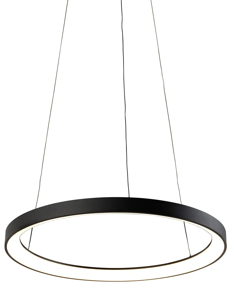 Dizajnové závesné svietidlo čierne vrátane stmievateľného LED Easylift - Hoop
