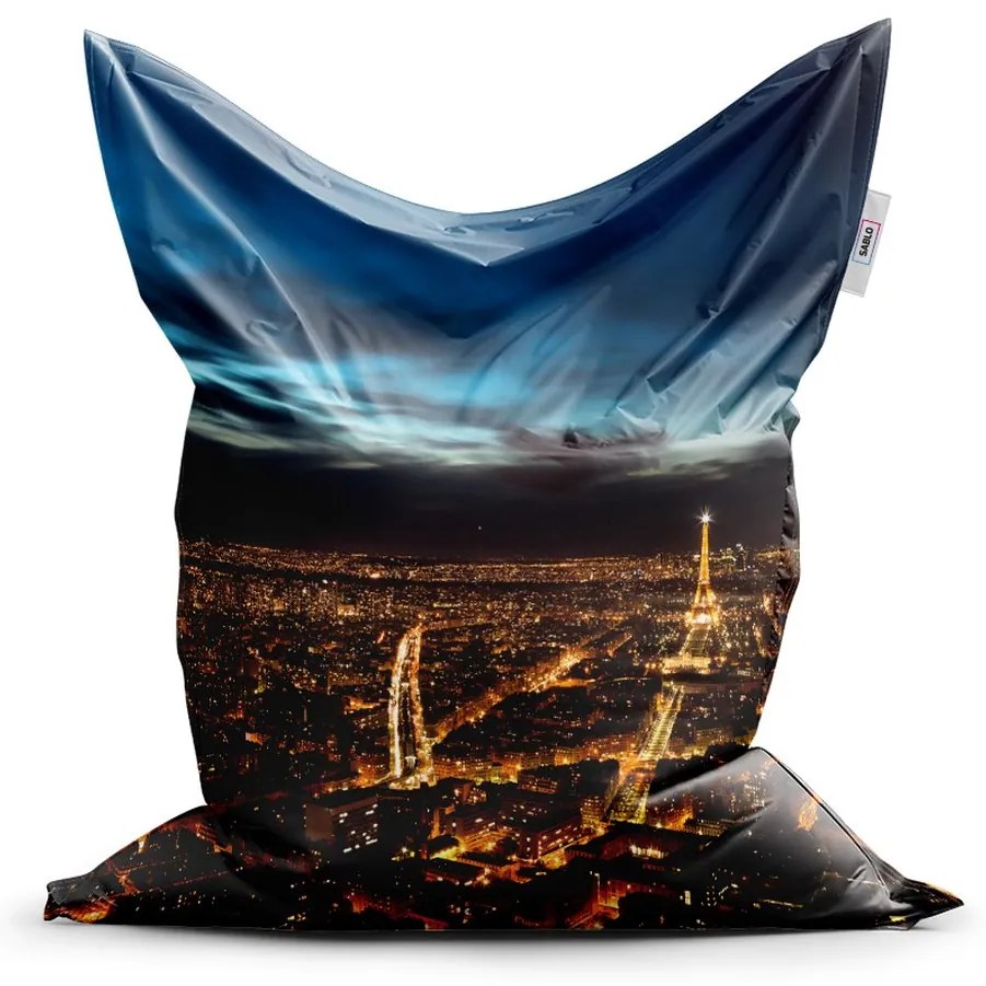 Sedací vak Classic nočná Paríž - detský, farebná