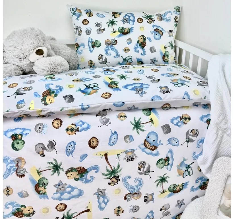 INTERMEDIC SK Detské obliečky 90x130/45x65 Ocean – morský vzor, bavlna, zips
