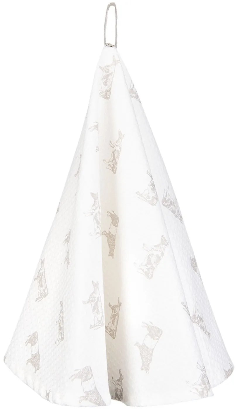 Veľká guľatá bavlnená utierka Life with Cows - Ø 80 cm