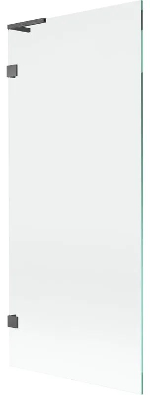Mexen, Mexen Lunar L 1-krídlová vaňová zástena 80 x 150 cm, transparentná, pištoľovo šedá kartáčovaná - 897L-080-000-66-00
