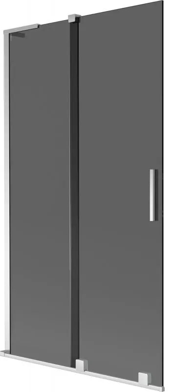 Mexen Velar L, 2-krídlová posuvná vaňová zástena 100 x 150 cm, 8mm šedé sklo, chrómový profil, 896-100-003-41-01