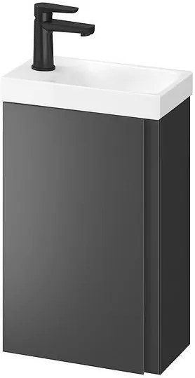Cersanit Moduo SET, závesná skrinka 39x22x66 cm + umývadlo 40cm, antracitová matná, S801-467-DSM