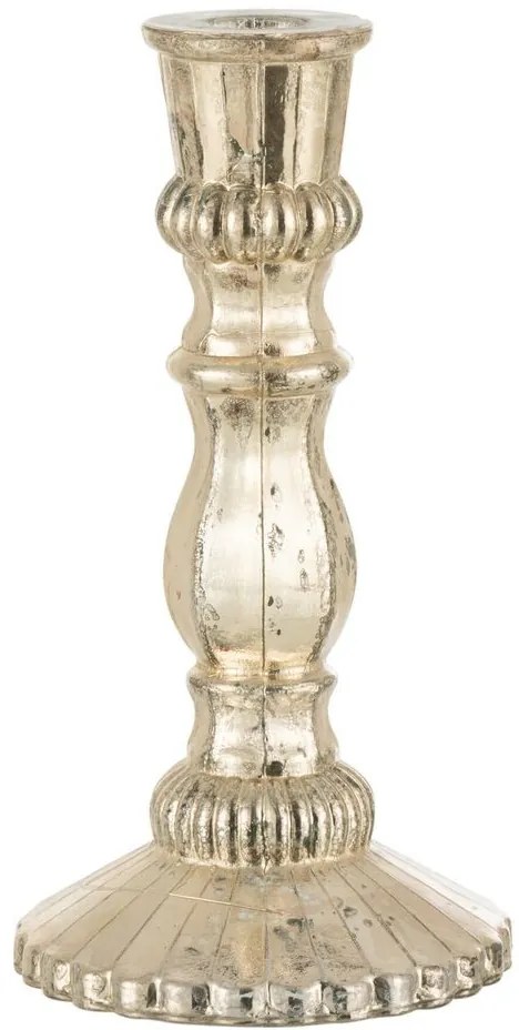 Strieborný antik sklenený svietnik Vintage Chantal L - Ø 12*23 cm