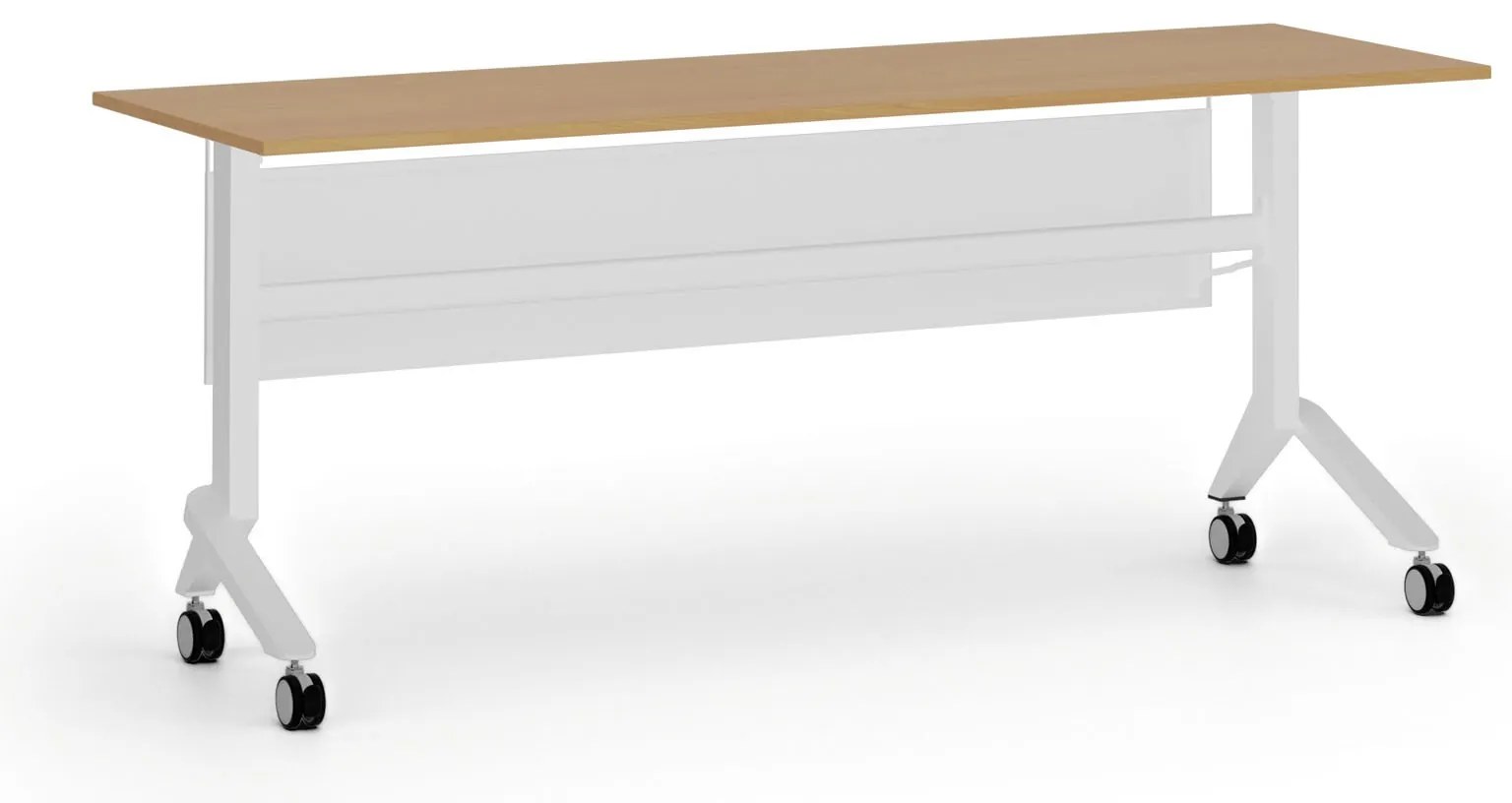 Mobilný stôl PRIMO MOVE, 180x60 cm, biela podnož, buk