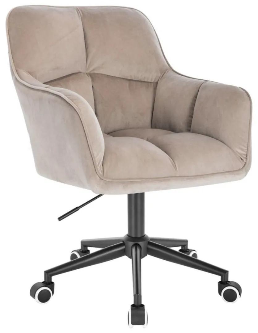 LuxuryForm DESIGN Kreslo AMALFI VELUR na čiernej podstave s kolieskami - latte