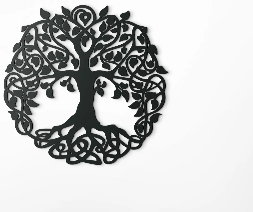 drevko Drevený Strom života Večný cyklus Rozmer obrazu: 31,5 x 32,5 cm, Farba dekorácie: Čierna