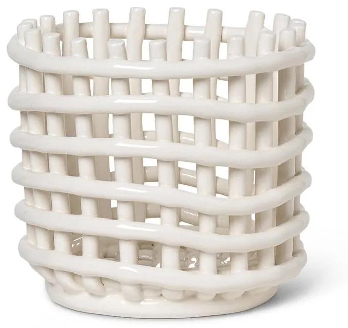 Ferm Living Keramický kôš Off White Small