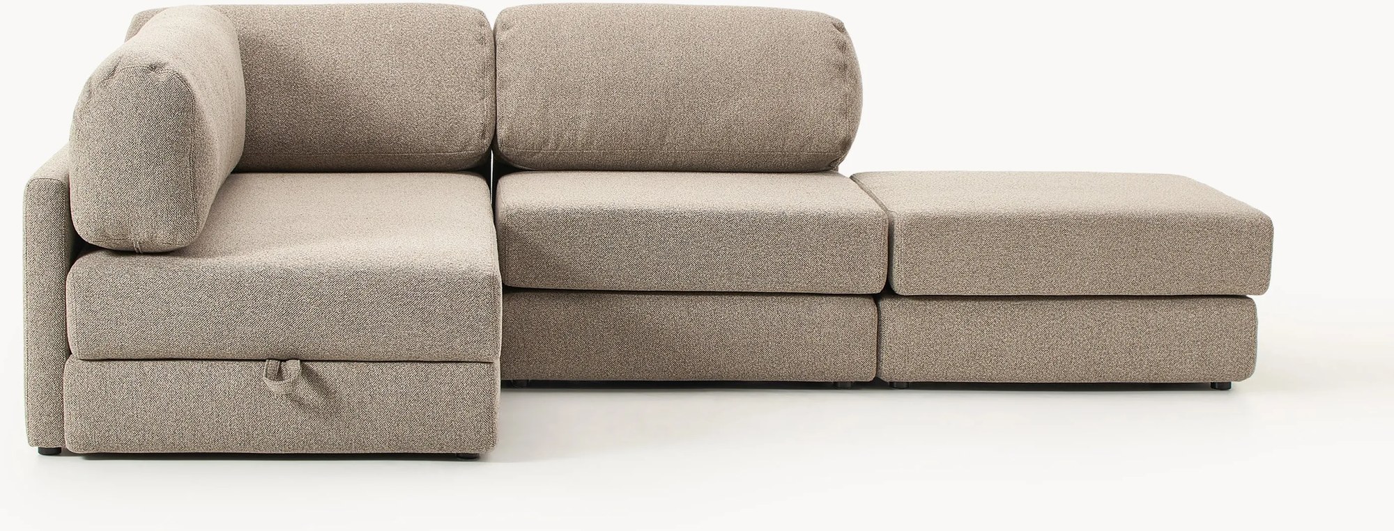 Buklé rohová rozkladacia pohovka's úložným priestorom Ladina