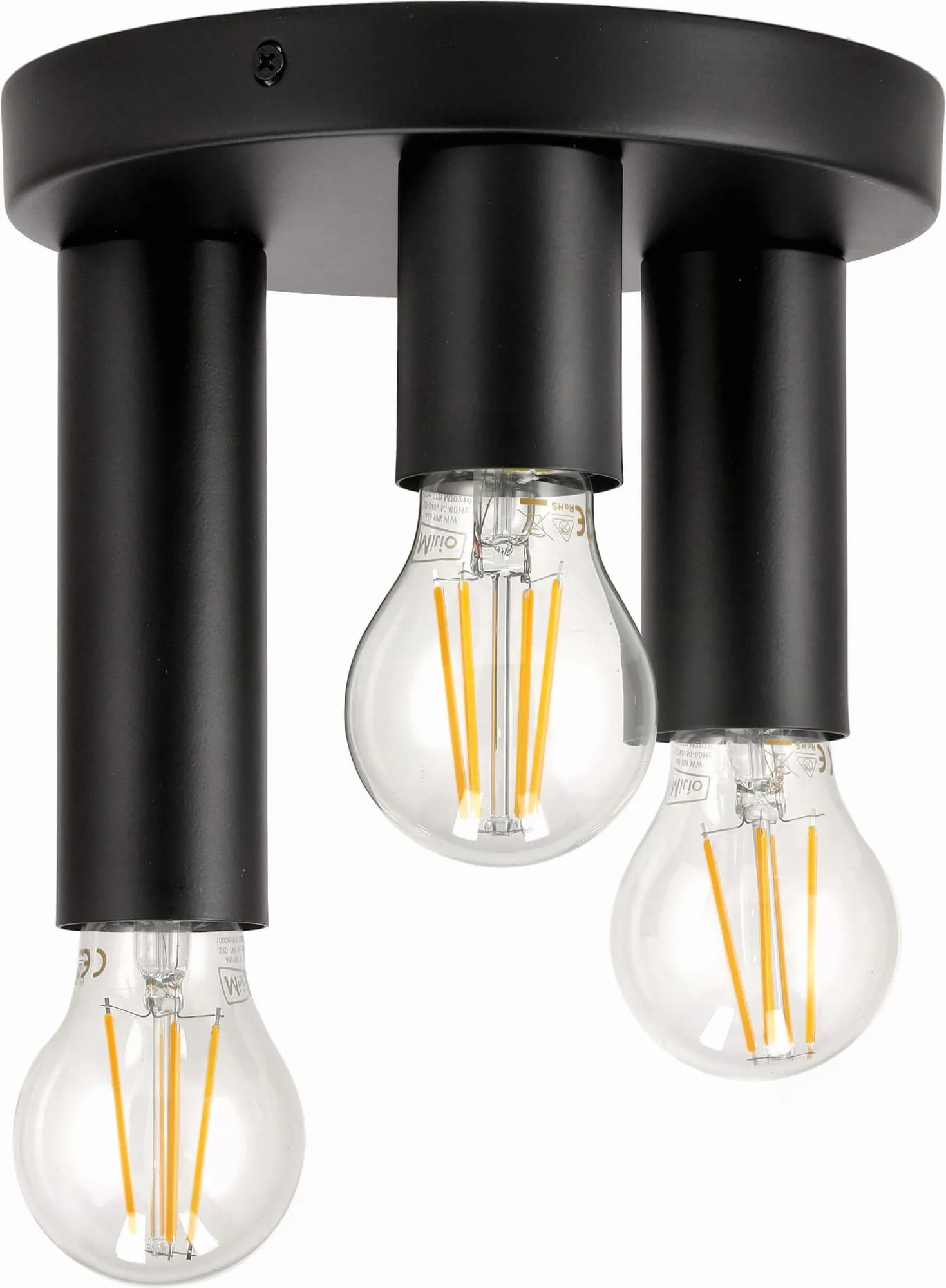 BERGE Stropné svietidlo VIKI 3x E27 okrúhle čierne