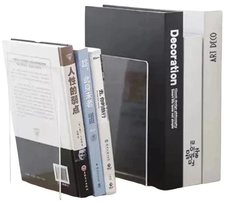 Zarážka na knihy - 6ks, transparentné plexisklo RUHHY