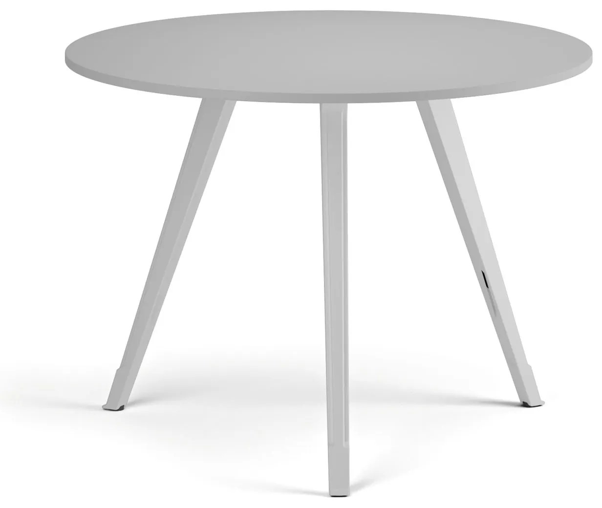 Konferenčný stôl PRIMO ZEN, priemer 100 cm, biela podnož, sivá