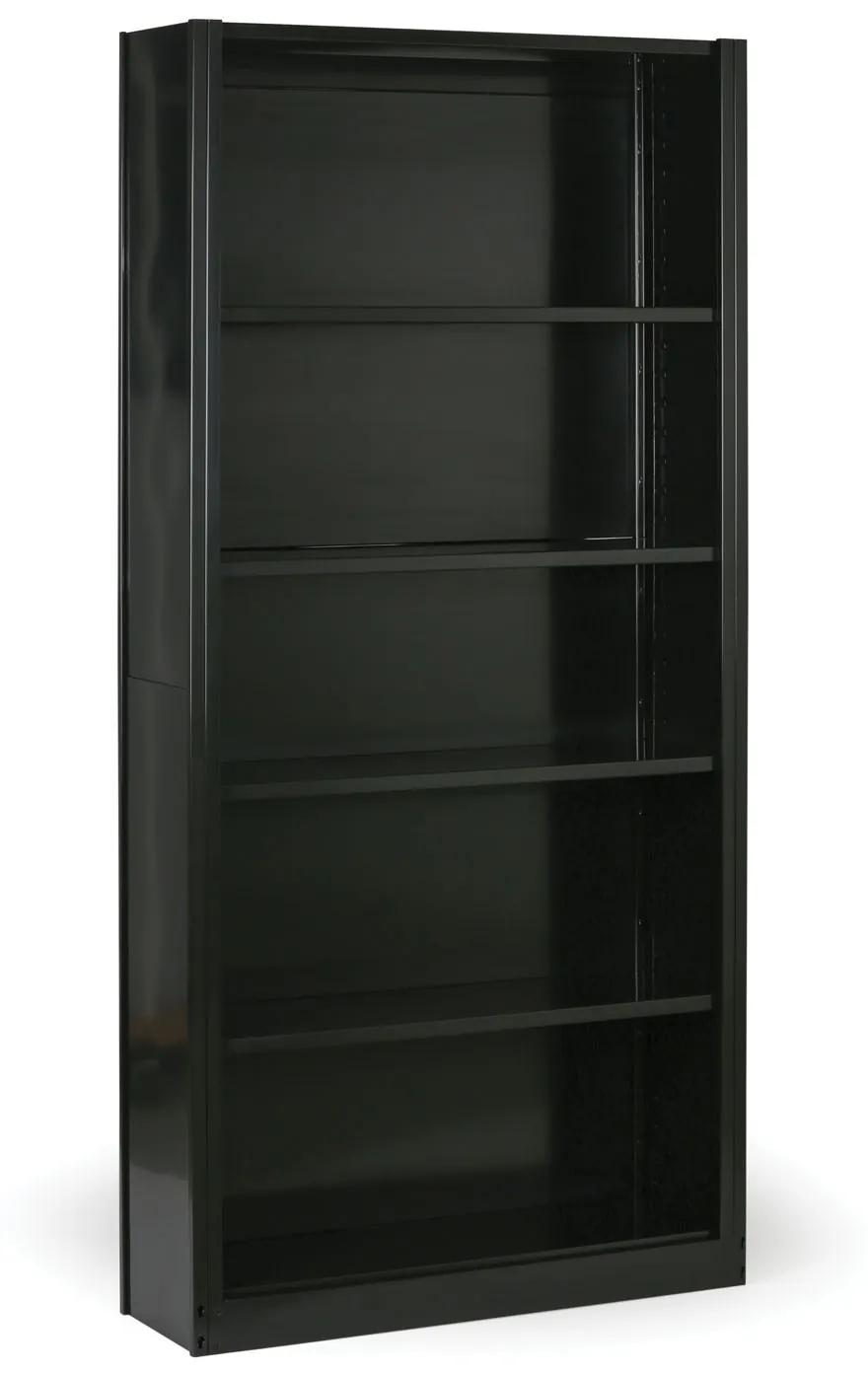 Plechový regál so zadnou stenou, 2100 x 1000 x 300 mm, čierny
