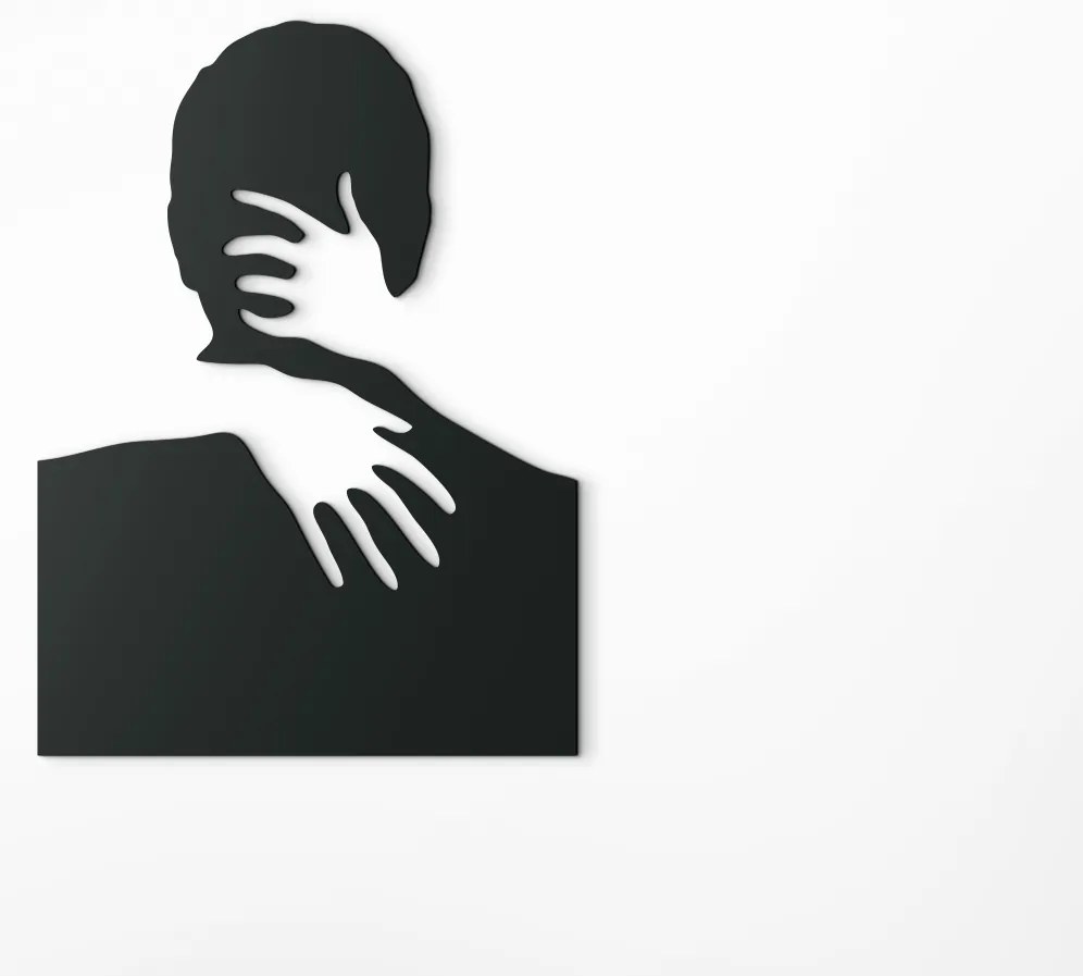 drevko Obraz z dreva Objatie páru Rozmer obrazu: 44,5 x 32,5 cm, Farba dekorácie: Čierna