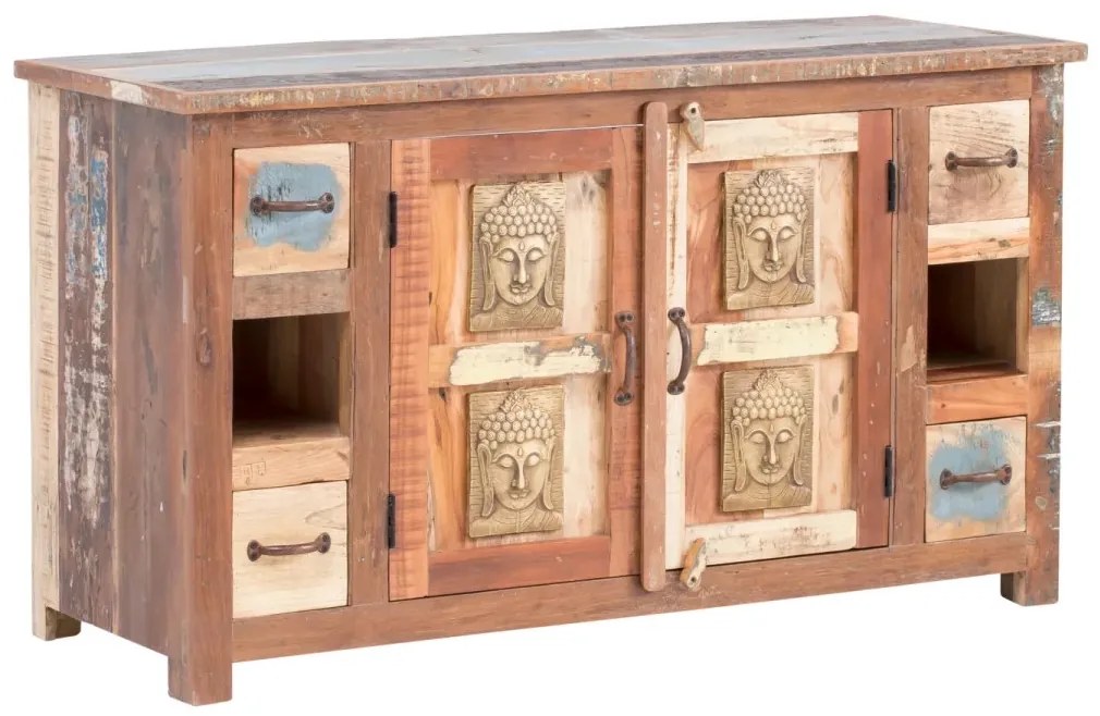 furniture-nabytek.cz - Masívna pod umývadlová skrinka Sumana z recyklovaného dreva, lakovaná, hnedá – 130×50×75 cm