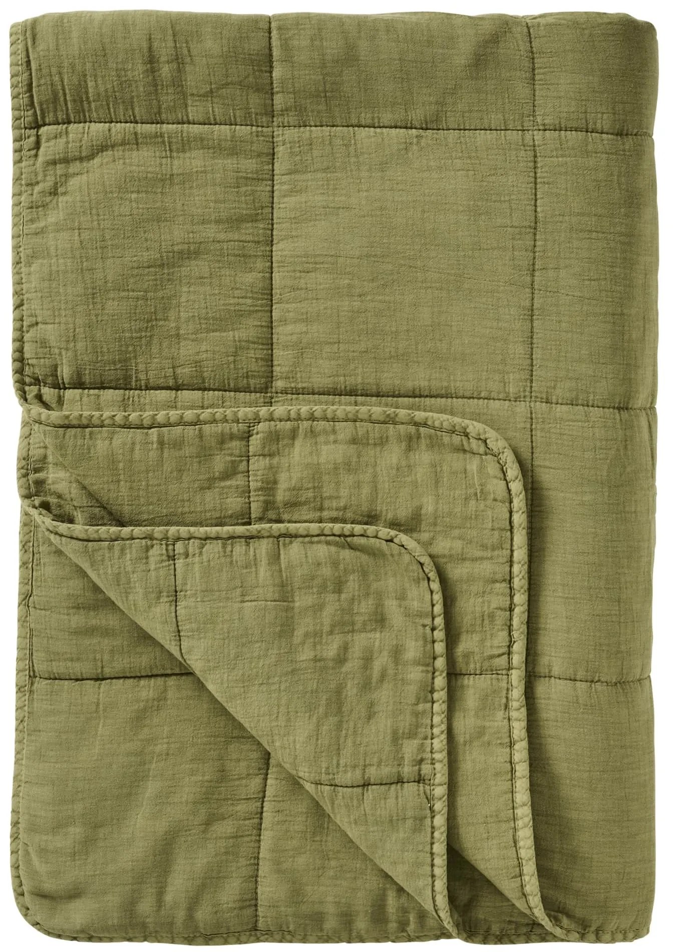 Ib Laursen Prešívaný prehoz Vintage Herbal Green 130 × 180 cm