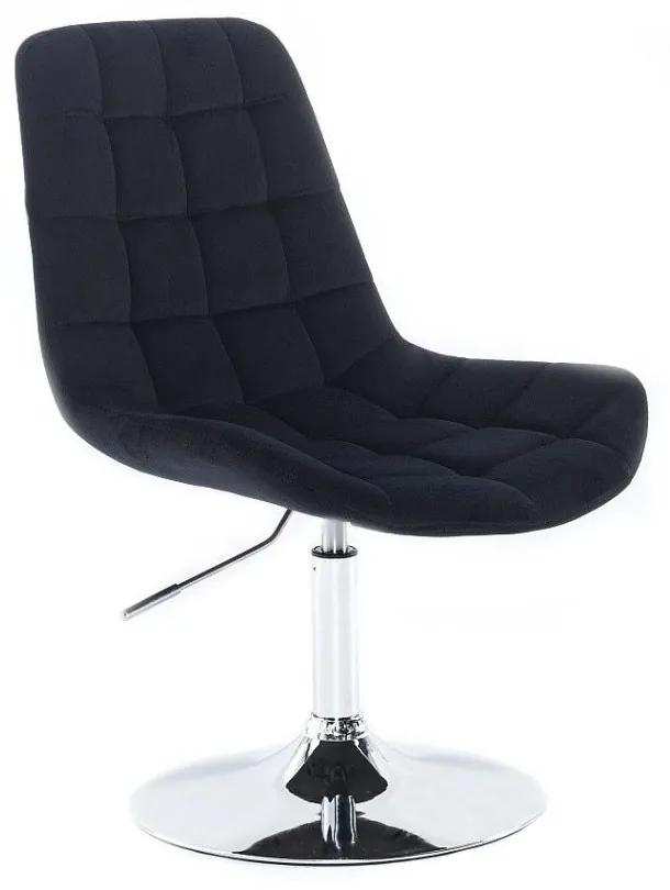 LuxuryForm DESIGN Stolička PARIS VELUR na striebornom tanieri - čierna