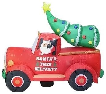 LED svetelná dekorácia auto so Santom, napájanie: sieťové, studená biela, 18,5 cm