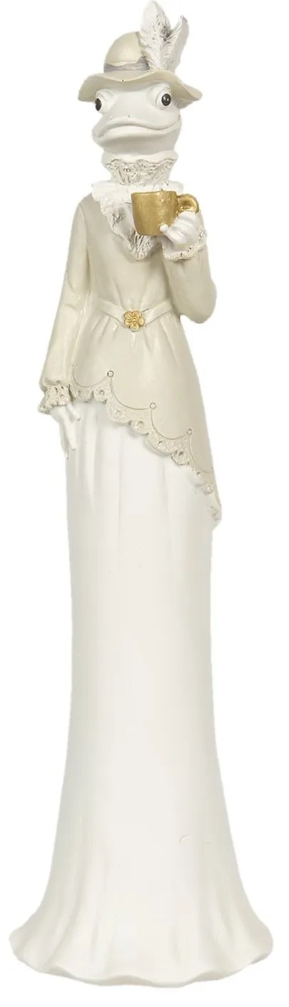 Dekorácie žabie dáma so zlatým hrnčekom - 7 * 7 * 32 cm