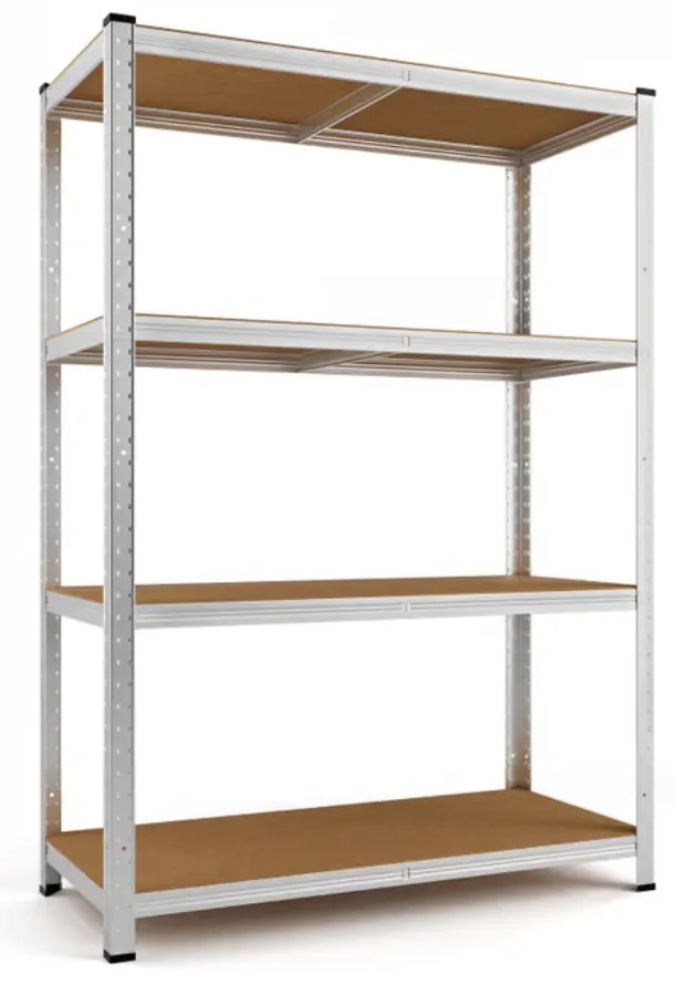 Monzana Regál s vysokou nosnosťou HEAVY, max. 700kg, 160x90x40cm, strieborná