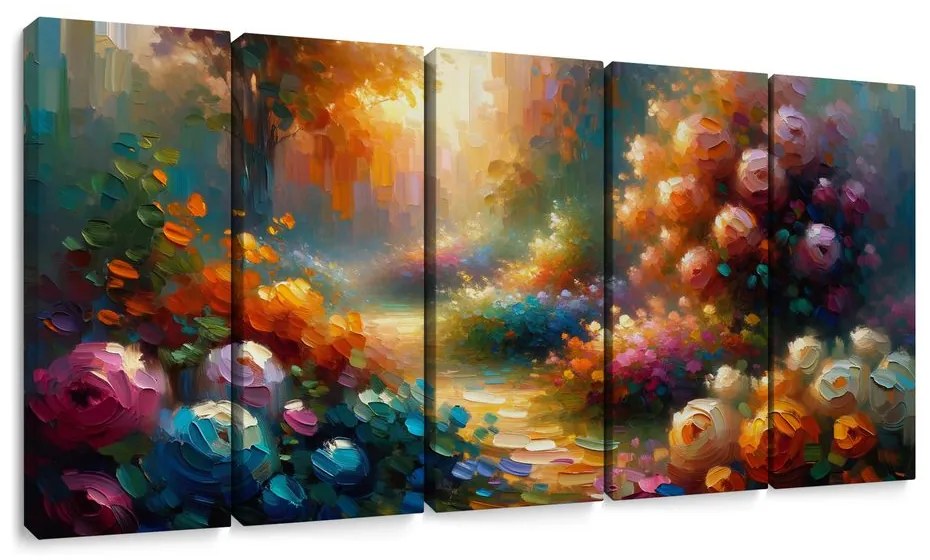 5-dielny obraz slnečná cesta záhradou