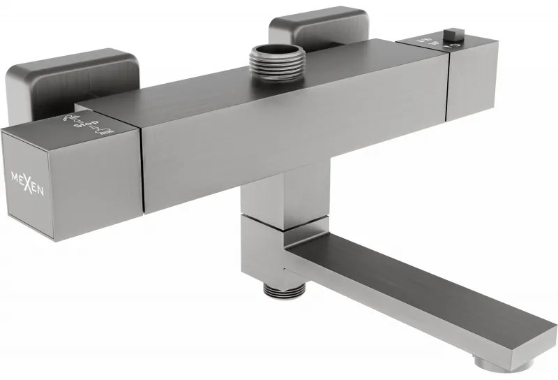 Mexen CUBE termostatická vaňová/sprchová batéria, grafitová, 77910-66