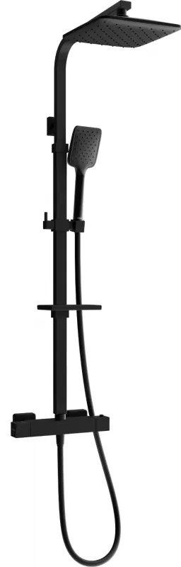 Mexen - CQ62 sprchový set s termostatickou batériou Cube, čierna, 772506295-70