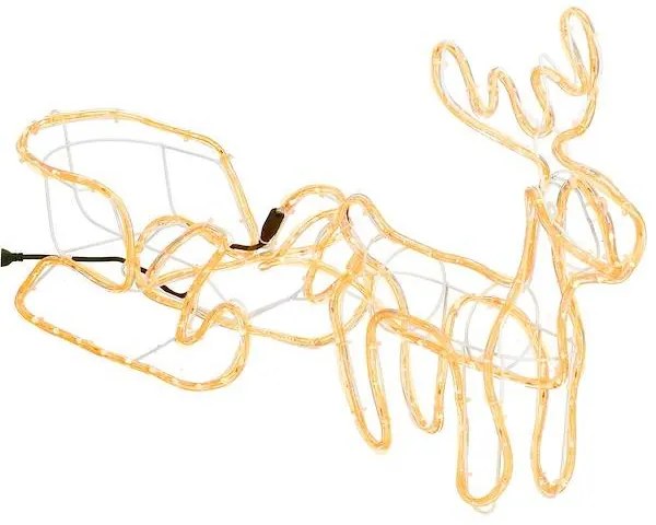 Led sob 130 cm vianočný so saňami, svetelná dekorácia do záhrady SPRINGOS CL1226