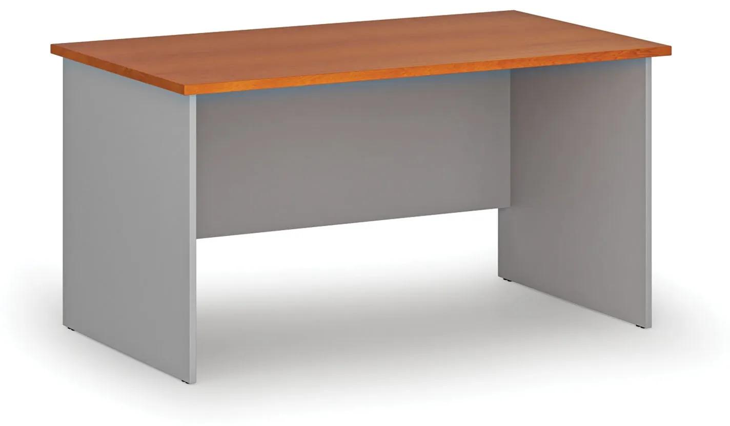 Kancelársky písací stôl rovný PRIMO GRAY, 1400 x 800 mm, sivá/čerešňa