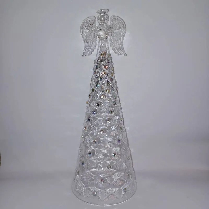 DECOLED Sklenený anjel, 10 x 26 cm