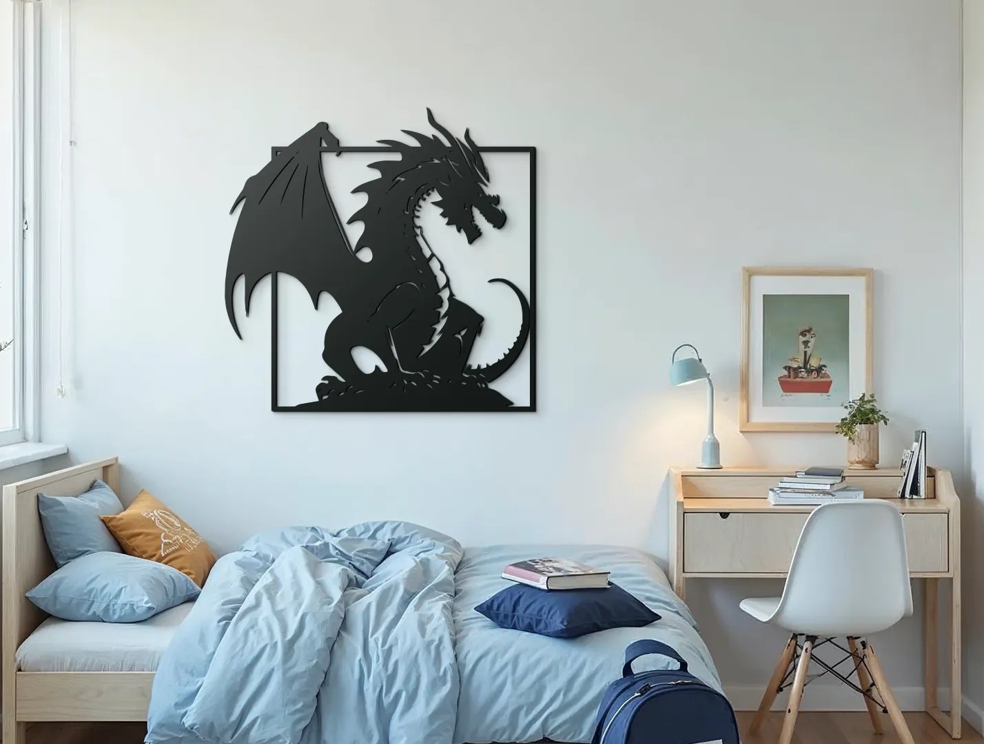 drevko Obraz na stenu Veľký čínsky drak Rozmer obrazu: 43,5 x 44,5 cm, Farba dekorácie: Čierna
