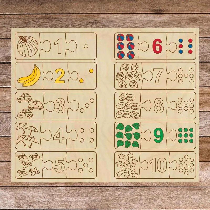 Detská drevená skladačka - Trojdielne puzzle pre deti | SENTOP H004