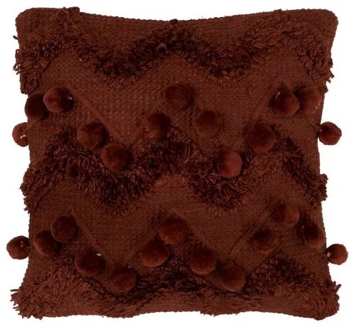 Vínový vankúš s brmbolcami ZigZag - 45 * 45cm Vínový vankúš s brmbolcami ZigZag - 45 * 45cm
