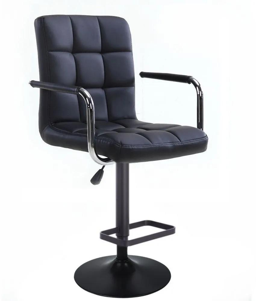 LuxuryForm DESIGN Barová stolička VERONA na čiernom tanieri - čierna