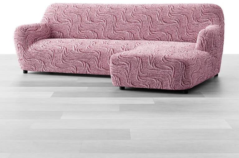 Bielastické poťahy BRILLANTE bordó sedačka s otomanom vpravo (š. 170 - 300 cm)