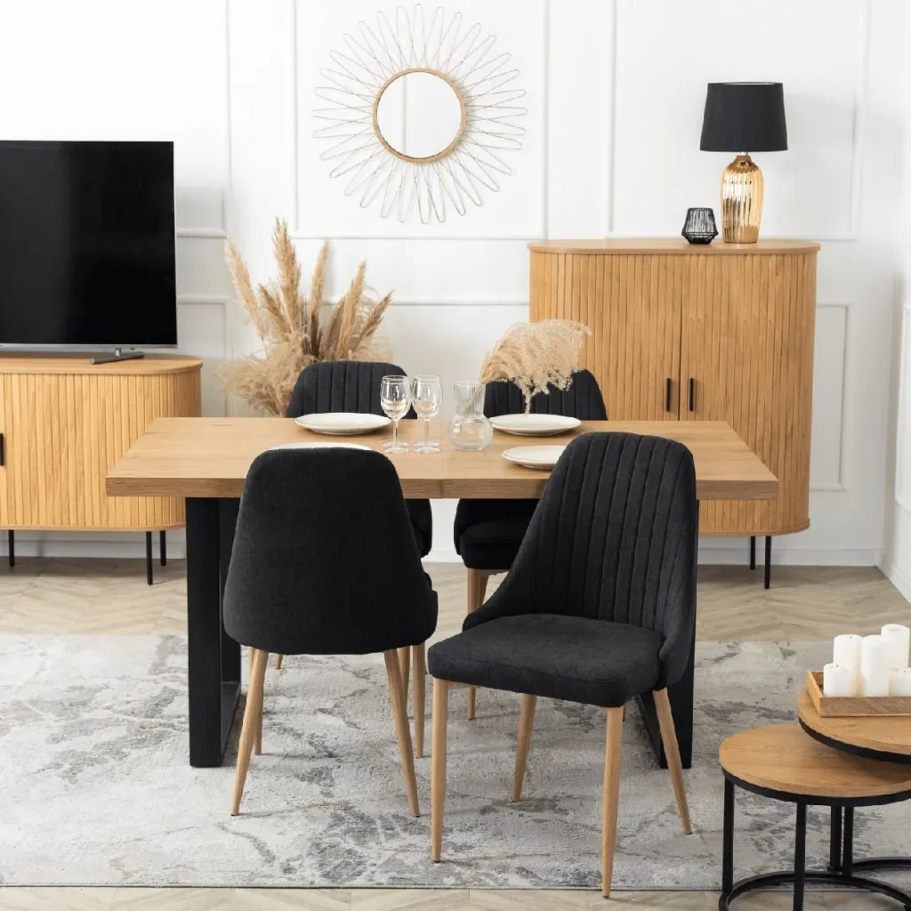 PROXIMA.store - Čalúnená jedálenská stolička TORINO FARBA: čierna