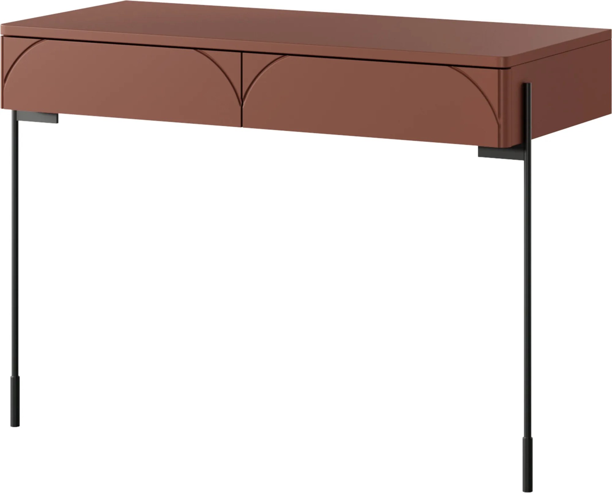 Toaletný stolík Sonatia 100 cm s dvoma zásuvkami - bordová