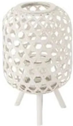 Drevená biela lampáš na nožičkách Magali - Ø 31 * 52 cm