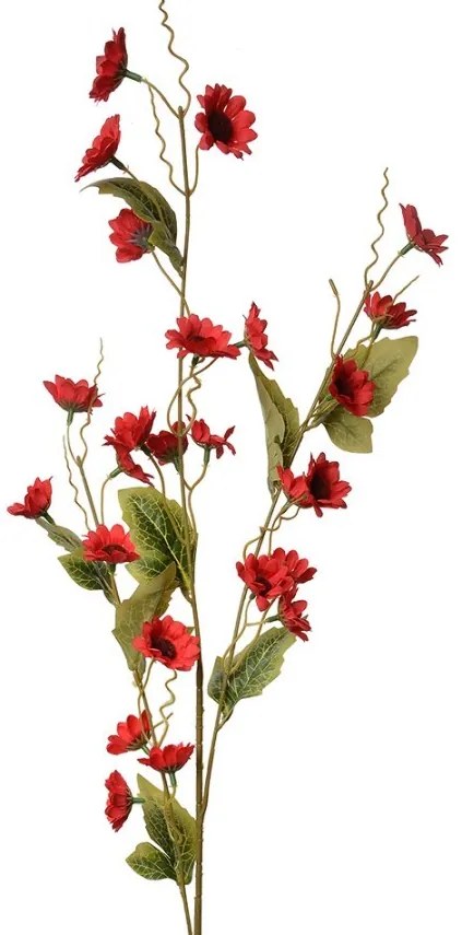 Dekorácia umelá kvetina s červenými kvetmi - 25*6*107 cm