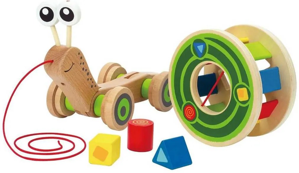 Ťahačka slimák s vkladacími geometrickými tvarmi