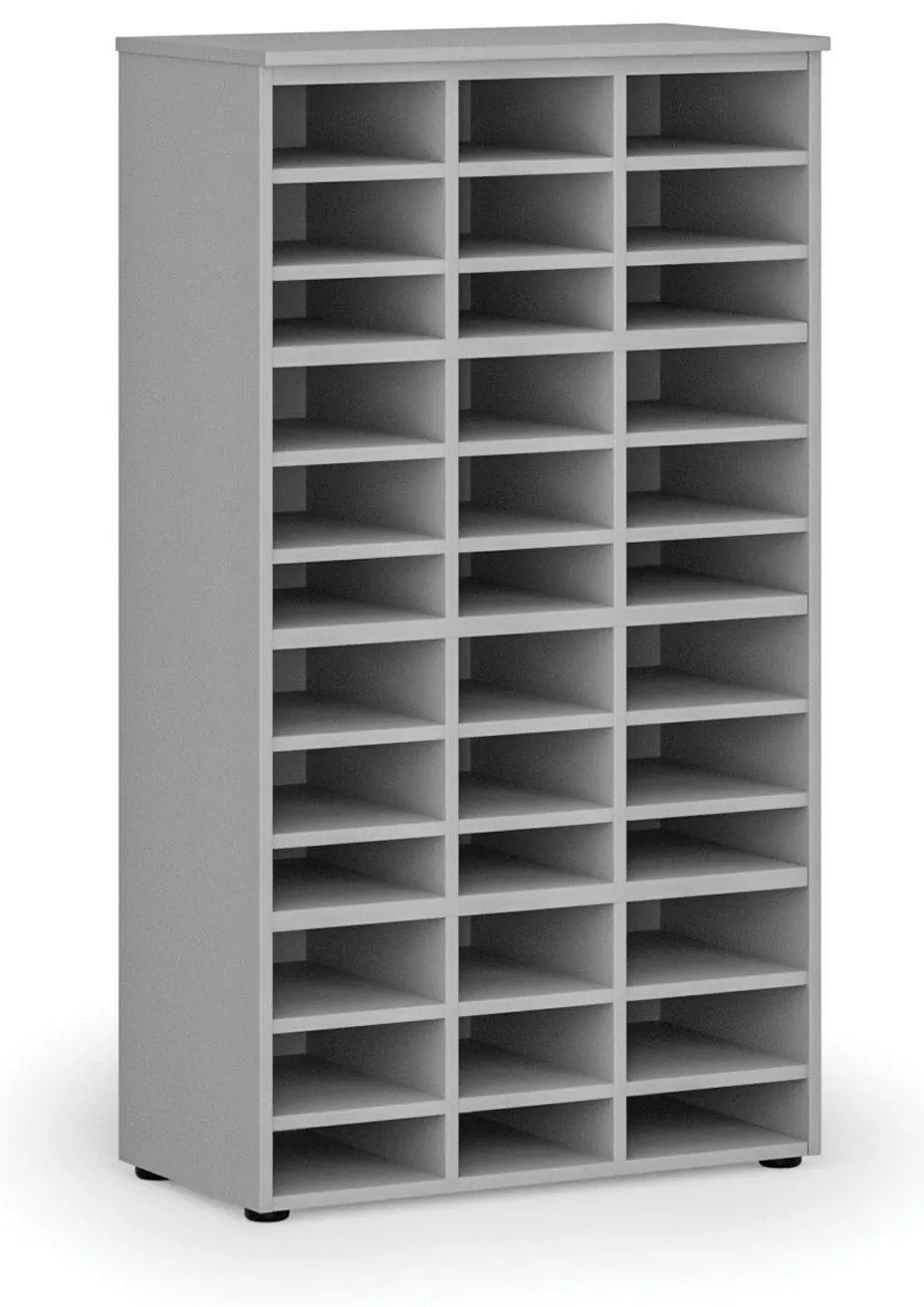 Triediaci regál PRIMO GRAY, 800 x 420 x 1434 mm, 36 priehradok, sivý