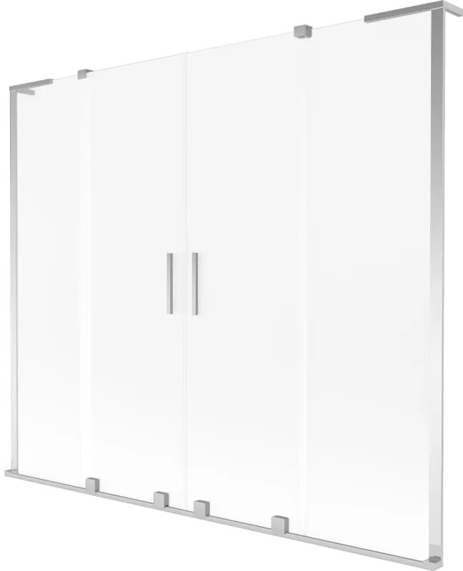Mexen Velar L Duo, 2-krídlová posuvná vaňová zástena 180 x 150 cm, 8mm sklo námraza, chrómová, 896-180-003-32-01