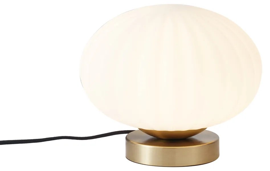 Dizajnová stolná lampa mosadzná s opálovým sklom - Mochi