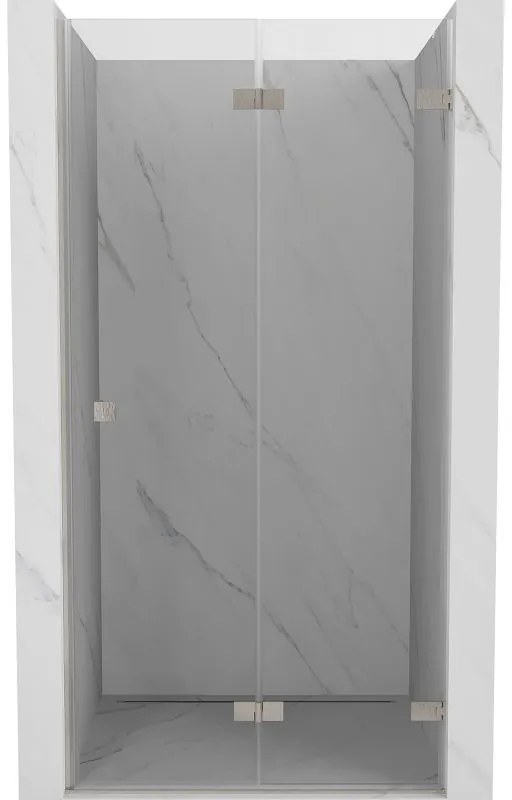 Mexen, Mexen Lunar-F pravé sklápacie sprchové dvere 60 cm, transparentné, brúsený nikel - 836-060-000-97-00-P