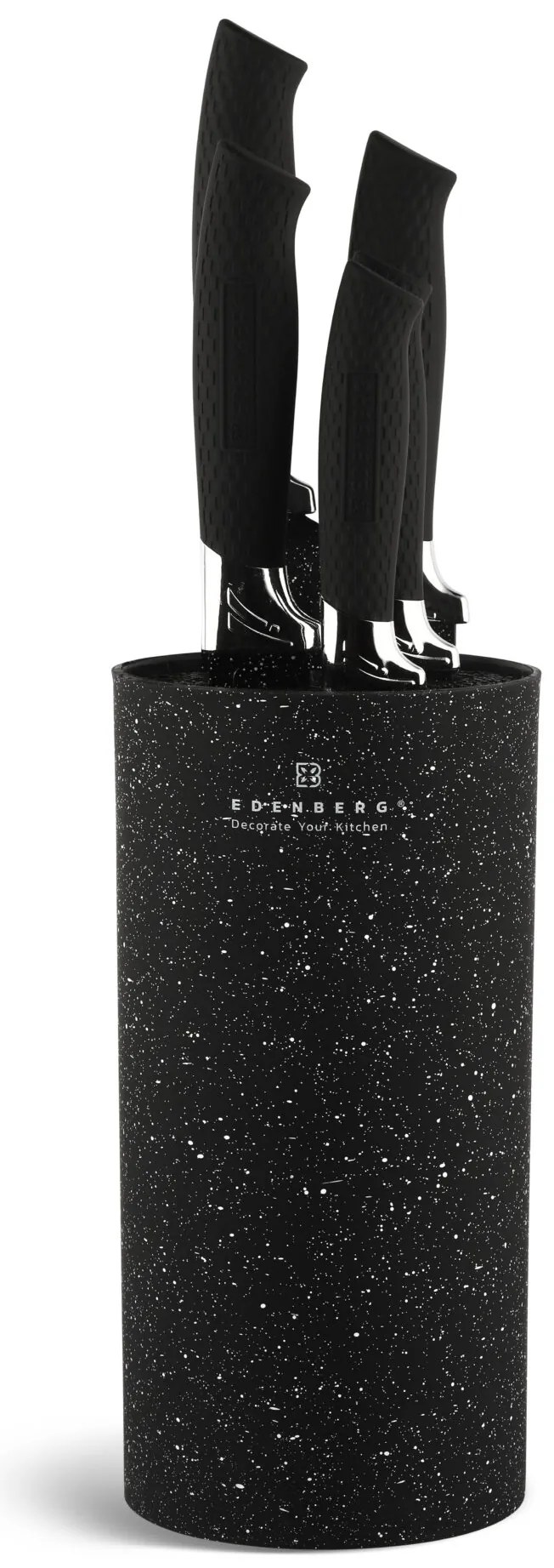 6 dielna sada nožov v čiernom stojane