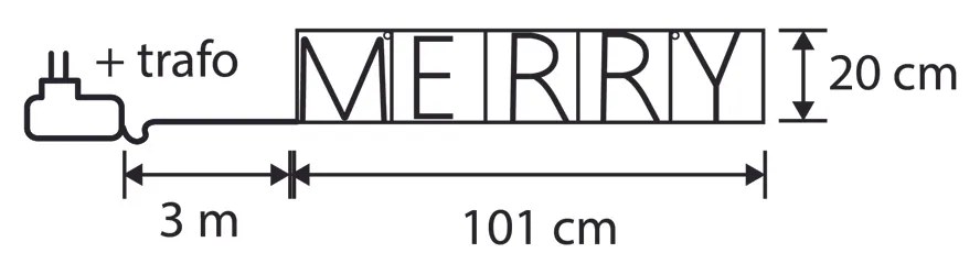 Vianočná nástenná lampa čierna MERRY vrátane LED s časovačom IP44 - Yoro