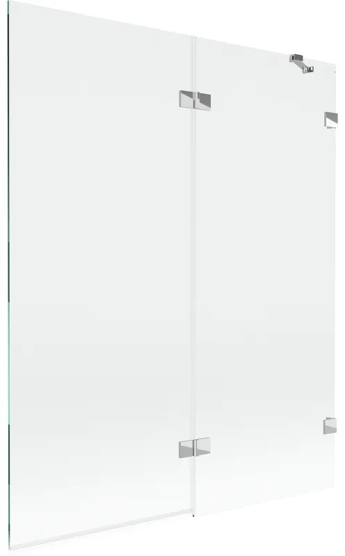 Mexen Lunar, 2-krídlová vaňová zástena pravá 140 x 150 cm, číre sklo, chrómová, 897-140-100-01-00-P