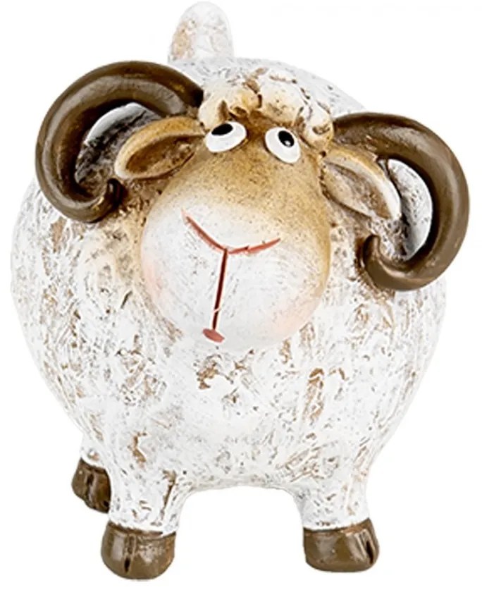 Decorative Figurine Sheep 9x7x8 Cm White Plastic - 9*7*8 cm