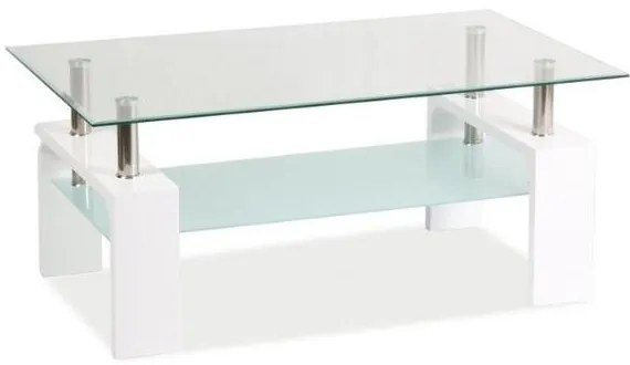 Konferenčný stolík Lisa Basic II, číra / biela